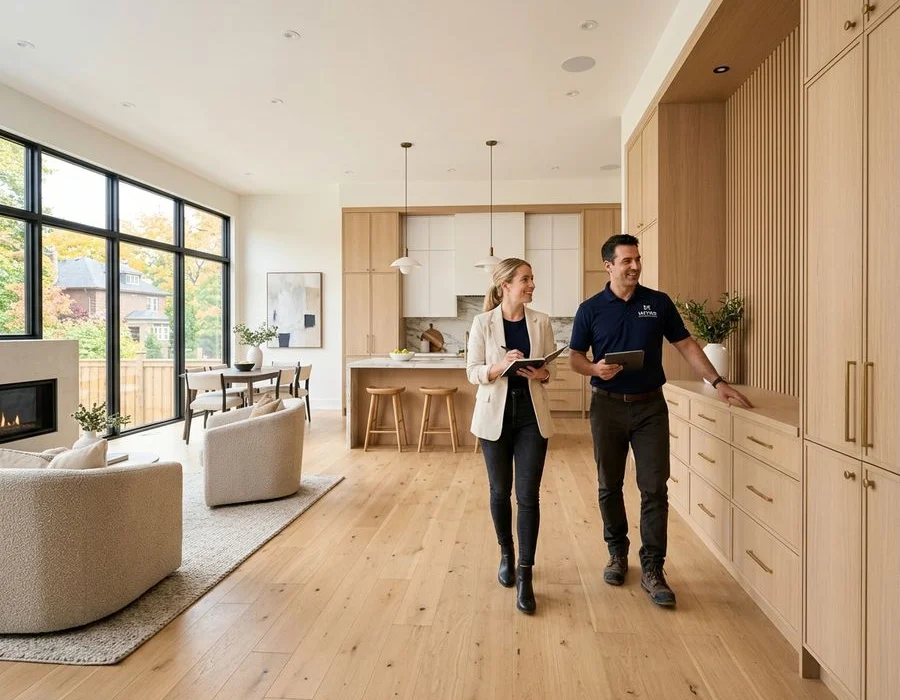 Whole House Renovation team walking through a bright renovated space